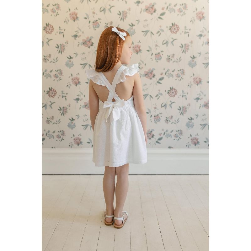 Hope & Henry Girls' Organic Cotton Ruffle Apron Dress, Toddler, 3 of 10