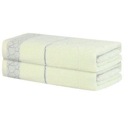 Unique Bargains Cotton Quick Lightweight Dry Large Bath Towels Large Towels 2 Packs