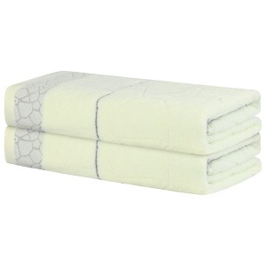 Unique Bargains Cotton Quick Lightweight Dry Large Bath Towels Large Towels 2 Packs - 1 of 4