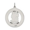 Black Bow Jewelry Sterling Silver Large Round Saint Christopher Medal Pendant - 3 of 4