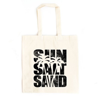 City Creek Prints Sun Salt Sand Canvas Tote Bag - 15x16 - Natural