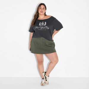 Women's Short Sleeve Off the Shoulder Boxy T-Shirt - Wild Fable™ - 1 of 3
