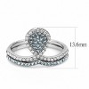 Slickblue Classic Women's Ring with Sea Blue & Clear CZ, Polished Stainless Steel, Birthstone Design, Size 5-10 - 3 of 4