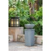 Gulches 35.5" Polyresin Gray Zen Bowl Water Fountain, Outdoor Bird Feeder/Bath Fountains, Relaxing Water Feature for Garden Lawn Backyard Porch - 3 of 4