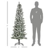NAYSAYE 6ft Unlit Snow Flocked Slim Pine Artificial Christmas Tree with 394 Realistic Branch Tips for Holiday Decoration, Green, 23.5"*23.5"*70.8" - 3 of 4