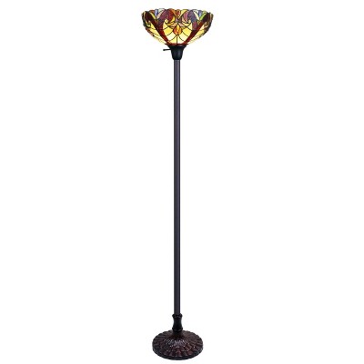 Chloe Lighting CH38632AV14-TF1 Adia Tiffany-Style Dark Bronze 1- Floor Lamp 14" Shade