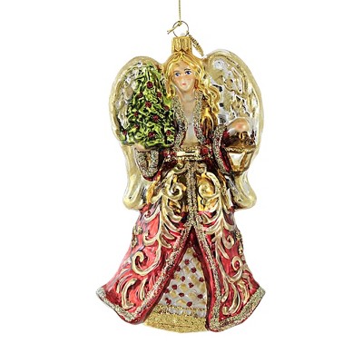 Huras 7.0" Angel With Tree Ornament Lantern Religious  -  Tree Ornaments