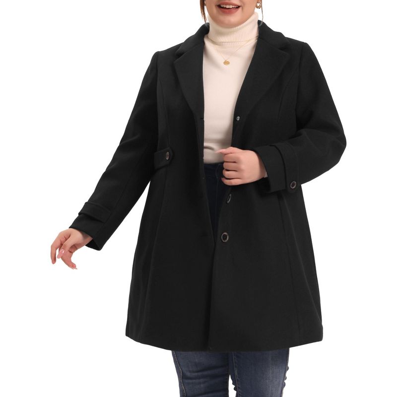 Agnes Orinda Women's Plus Size Trendy Long Sleeve Side Pockets Elegant Winter Overcoats, 1 of 6
