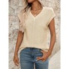 Women's Sleeveless Sweater Vest Casual V Neck Cap Sleeve Knit Pullover Tank Tops - 4 of 4