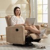 Manual Recliner Armchair Sofa with Short Plush Upholstery, 360° Swivel Leisure Chair for Living Room, Bedroom & Office-- Frevyn - 2 of 4