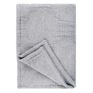 Modern Circles Cotton Medium Weight Woven Coverlet by Blue Nile Mills - 1 of 4