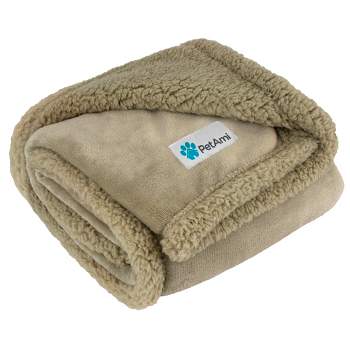 PetAmi Waterproof Dog Blanket for Bed Couch Sofa Cover, Reversible Faux Shearling Fleece Pet Throw