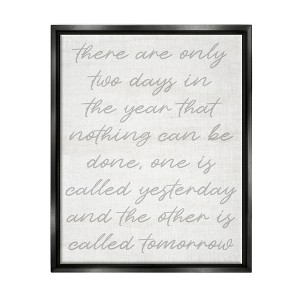 Stupell Industries Motivational Yesterday & Tomorrow Phrase Framed Canvas - 1 of 3