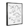 Wall Art by Melissa Wang Various Dinosaurs Outline Doodles Black Framed Kids' Floater Canvas - Stupell Industries: Dinosaur Picture, Kids Artwork - 2 of 4