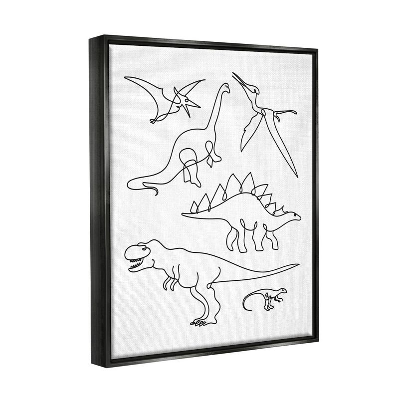 Wall Art by Melissa Wang Various Dinosaurs Outline Doodles Black Framed Kids&#39; Floater Canvas - Stupell Industries, 3 of 8