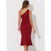 INSPIRE CHIC Women's One Shoulder Sleeveless Ruched Party Fishtail Midi Dress - 4 of 4