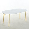 Okak Modern Wood Extensible Oval Dining Table with Sturdy Metal Legs,Minimalist Kitchen Dinner Table for Dining Room,Family Meals - 2 of 4