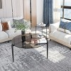 31.5In Round Tempered Glass Coffee Table Modern Side Table Decorative Center Table with Metal Legs for Living Room Office - 4 of 4