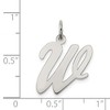Black Bow Jewelry Sterling Silver Madison Collection LG Classic Script Initial W Pendant - 4 of 4