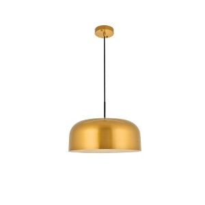 Elegant Lighting Lyle 1-Light Black Flush Mount with Frosted White Glass - 1 of 4