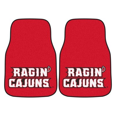 NCAA University of Louisiana Ragin' Cajuns Carpet Car Mat Set - 2pc