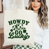 City Creek Prints Howdy Go Lucky Clovers Canvas Tote Bag - 15x16 - Natural - 2 of 2