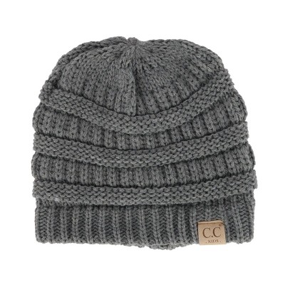 C.C Kids' One Size (2-5) Fuzzy Lined Solid Cable Knit Winter Beanie
