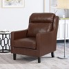 TiramisuBest Charcoal Fabric Club Chair,Contemporary Armchair with Waterfall Back & Rubberwood Legs - 3 of 4