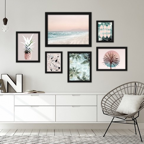 (set Of 6) Framed Prints Gallery Wall Art Set Tropical Beach By Hope ...