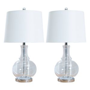 Felicia Set Of 2 Clear Glass Table Lamps Clear Abbyson Living Target