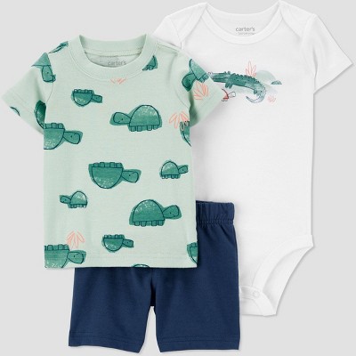 Carter's Just One You® Baby Boys' Turtle Top & Bottom Set - Green 3M