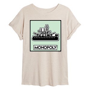 Women's - Monopoly - Ship Game Token Oversized Graphic T-Shirt - 1 of 4