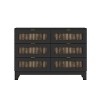 47.24"W Rustic Farmhouse Style Wooden Dresser with 6 Drawers, Storage Cabinet with Metal Handles 4B - ModernLuxe - 4 of 4