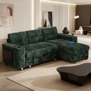 Dyonery Chenille Modular Sectional Couches for Living Room,Comfy Couch with Arm Storage Pull Out Sofa Bed with Cup Holder Tool-free Assembly - 1 of 4