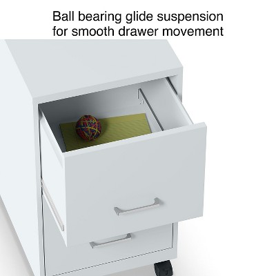 Gray Steel 2-Drawer Lockable Mobile File Cabinet