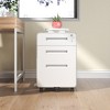 Ridstar Lockable All-Steel Metal Storage Cabinet with 360° Swivel Casters & 3-Drawer for Home & Office-White - 2 of 4