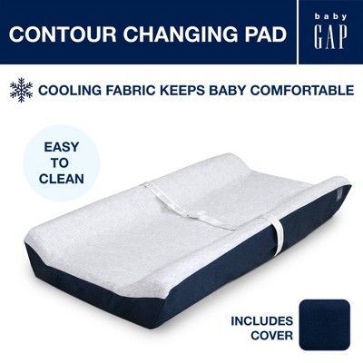 Navy and Gray Contoured Changing Pad with Cooling Cover