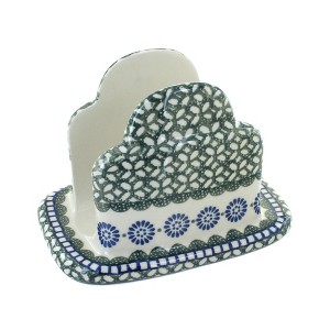 Blue Rose Polish Pottery 487 Ceramika Artystyczna Napkin Holder - 1 of 1