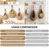 Aoibox 3-Pack Woven Hanging Baskets with 6 Hooks for Kitchen Storage, Farmhouse Style Fruit & Vegetable Organizer - 4 of 4
