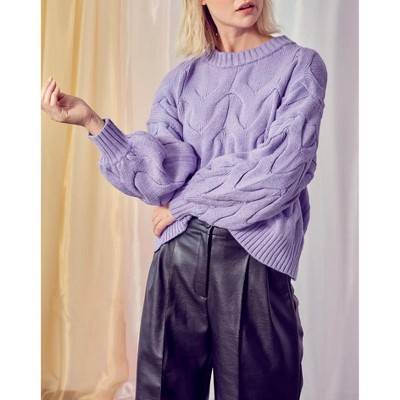 Women's WIDE CANDY CABLE-KNIT SWEATER - DESSIN STUDIO