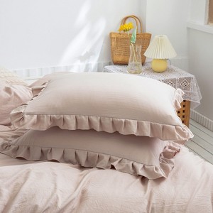 Ruffled Pillow Shams & Body Pillow Cover – Soft Wrinkle Resistant Bedding Collection Envelope Closure - 1 of 4