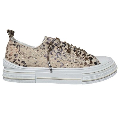 Женские кроссовки Very G Womens Aman Leopard Lace Up Canvas Sneaker, Natural (7.5) — фото 2