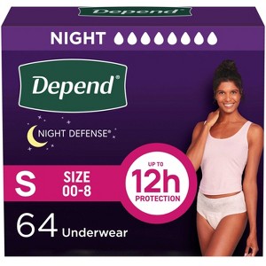 Depend Night Defense Adult Incontinence Underwear for Women - Overnight Absorbency - Blush - 1 of 4