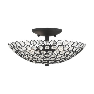 Livex Lighting Cassandra 2 - Light Semi-Flush Mount in  Black