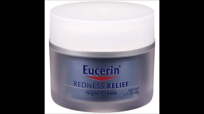 Eucerin Sensitive Skin Redness Relief Soothing Night Face Cream - 1.7oz, 2 of 6, play video