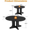 Zevemomo 43"-59" Expandable Dining Table, for 4-6, with Removable Leaf, Trestle X-Shaped Base & Metal Track for Dining Room, Living Room-Black - 4 of 4