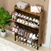 TIRAMISUBEST Shoe Cabinet Storage for Entryway, Shoe Organizer with 2 Flip Drawers, Farmhouse Wooden Hidden Freestanding Shoe Cabinet with Metal Legs - 2 of 4