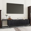 Chic Crate-Extendable Media Console – Black Lacquered Wood TV Stand w/ Adjustable Shelves & Storage, Multi-Room Furniture - 3 of 4