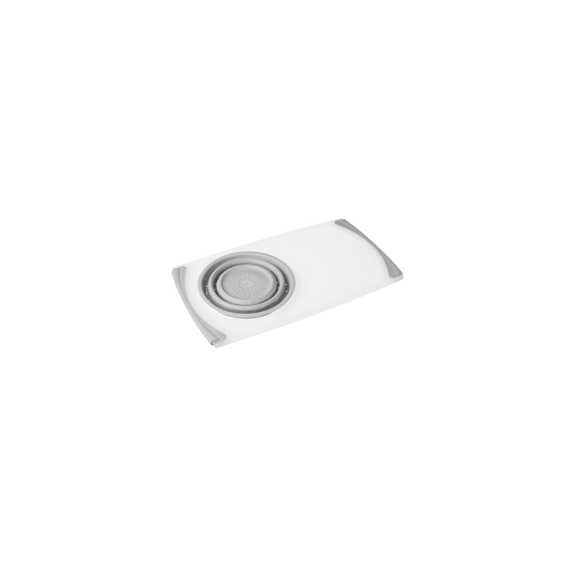 The Lakeside Collection Over the Sink Kitchen Cutting Board with Collapsible Colander -