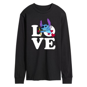 Men's - Lilo and Stitch - Love Cupid Stitch Long Sleeve Graphic T-Shirt - 1 of 4